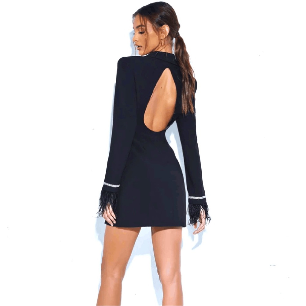 Ella black Blazer Dress